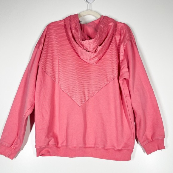 Adidas Women's Clrdo Hooded Sweatshirt Pink Long Sleeve Logo Pullover Size Small - Picture 2 of 9